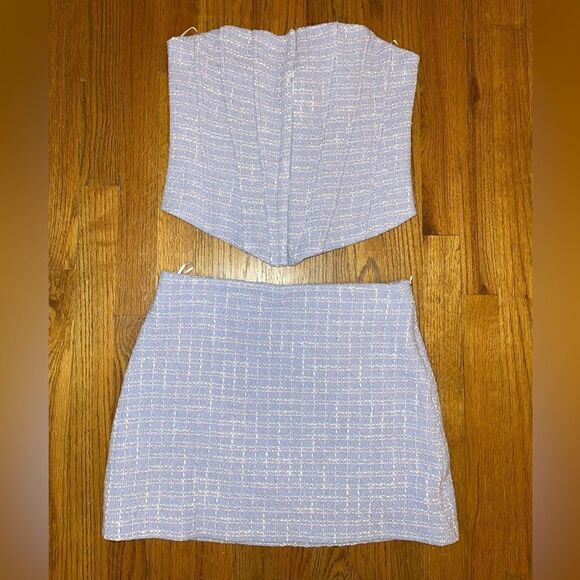 Zara Tweed Gingham Mini Skirt - Picture 9 of 11